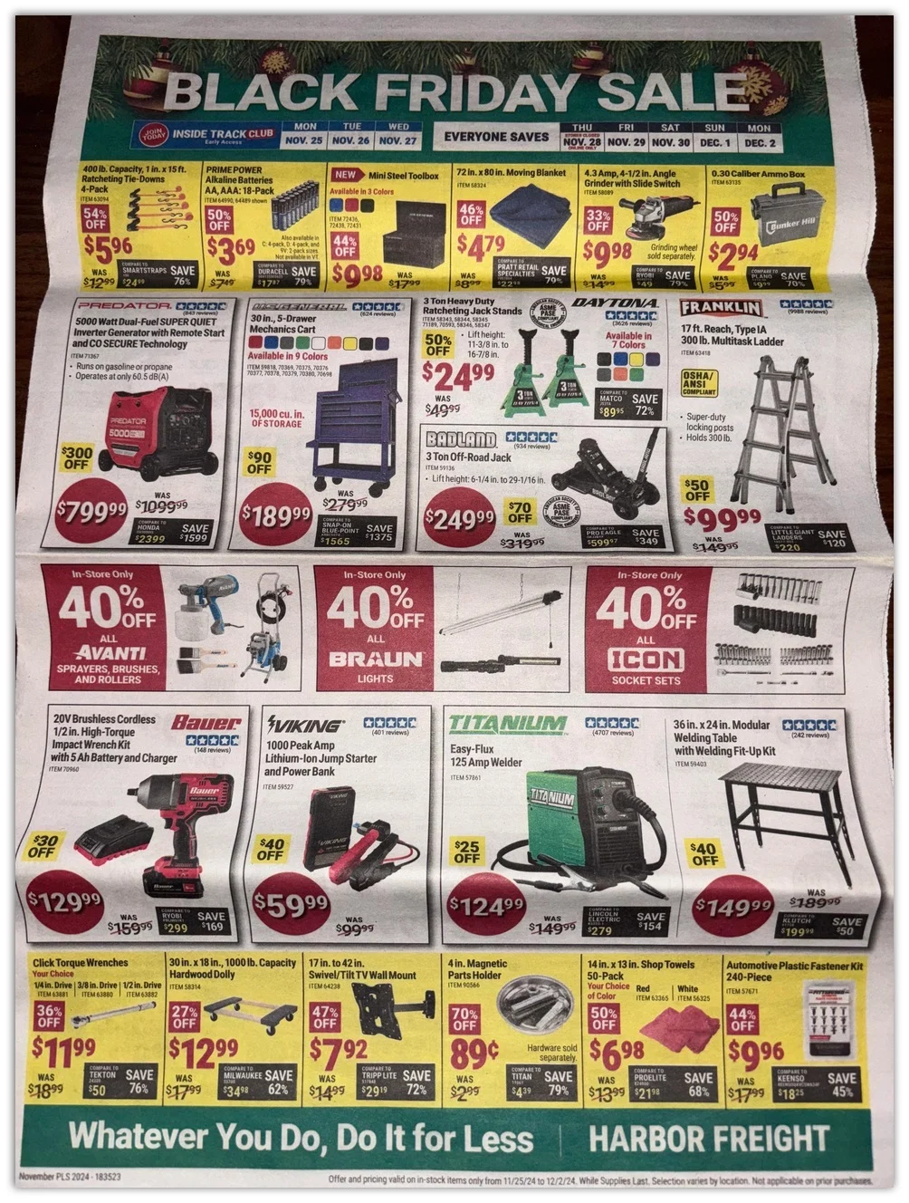 Harbor Freight Black Friday 2024 Ad